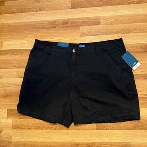 JAG Jeans Chino Shorts Women's 22W Black Plus Size Stretch Mid‎ Rise NWT